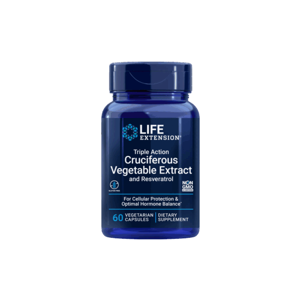 Life Extension Triple Action Cruciferous Vegetable Extract and Resveratrol 60 vegetarian capsules