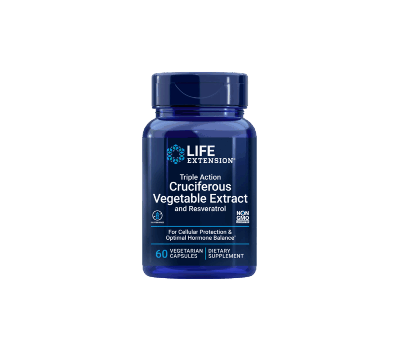 Life Extension Triple Action Cruciferous Vegetable Extract and Resveratrol 60 vegetarian capsules
