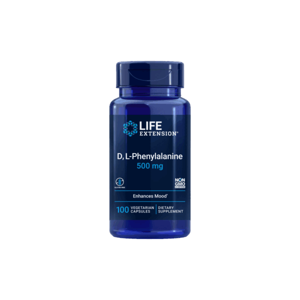 Life Extension D, L-Phenylalanine Capsules 500 mg, 100 vegetarian capsules