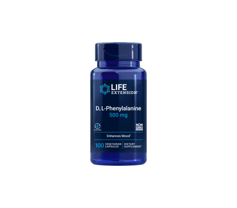 Life Extension D, L-Phenylalanine Capsules 500 mg, 100 vegetarian capsules