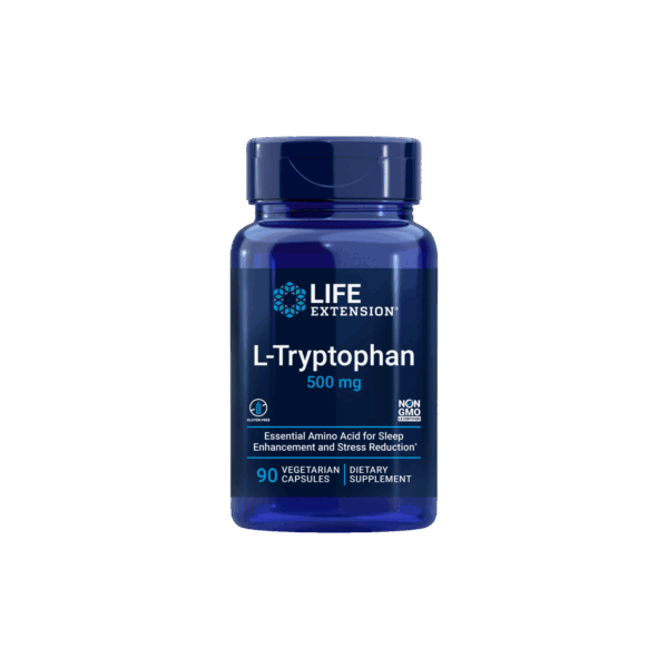 Life Extension L-Tryptophan 500 mg, 90 vegetarian capsules
