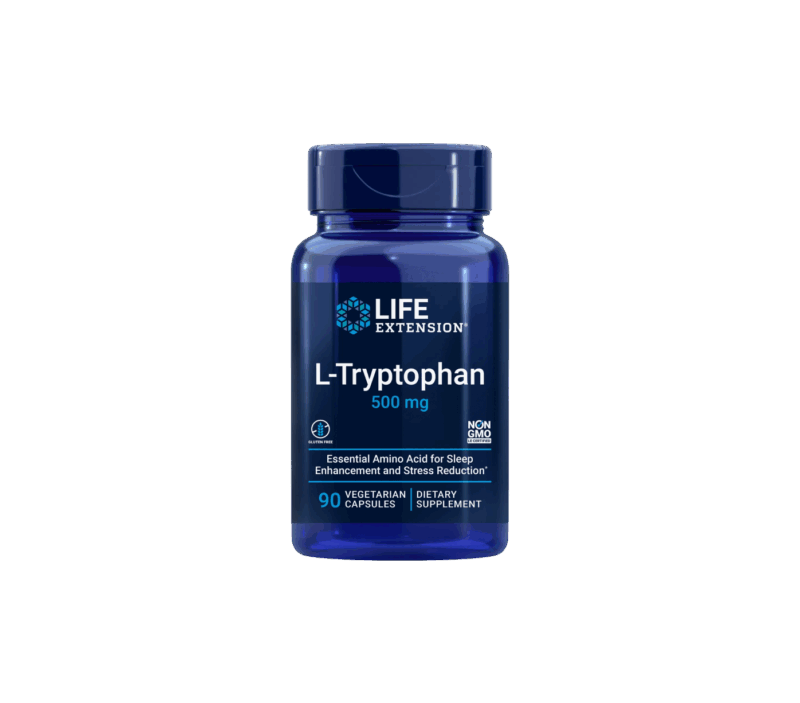 Life Extension L-Tryptophan 500 mg, 90 vegetarian capsules