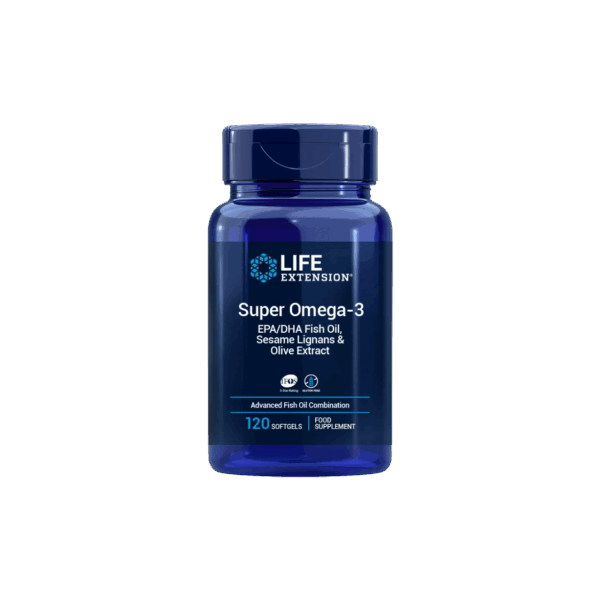Life Extension Super Omega-3 EPA/DHA Fish Oil, Sesame Lignans & Olive Extract 120 softgels