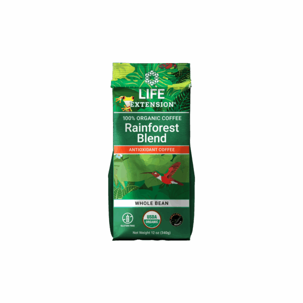Life Extension Rainforest Blend Whole Bean Coffee 12 oz