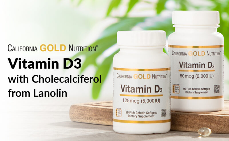 California Gold Nutrition Vitamin D3, 50 mcg (2,000 IU), 90 Fish Gelatin Softgels