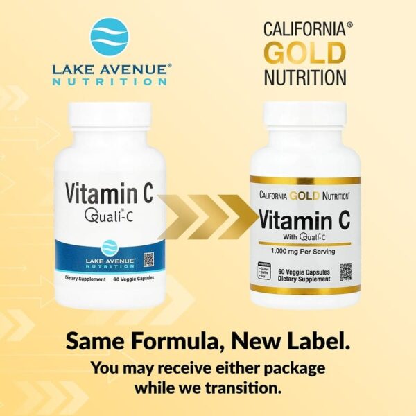 California Gold Nutrition Vitamin C, Quali®-C, 1,000 mg, 60 Veggie Capsules