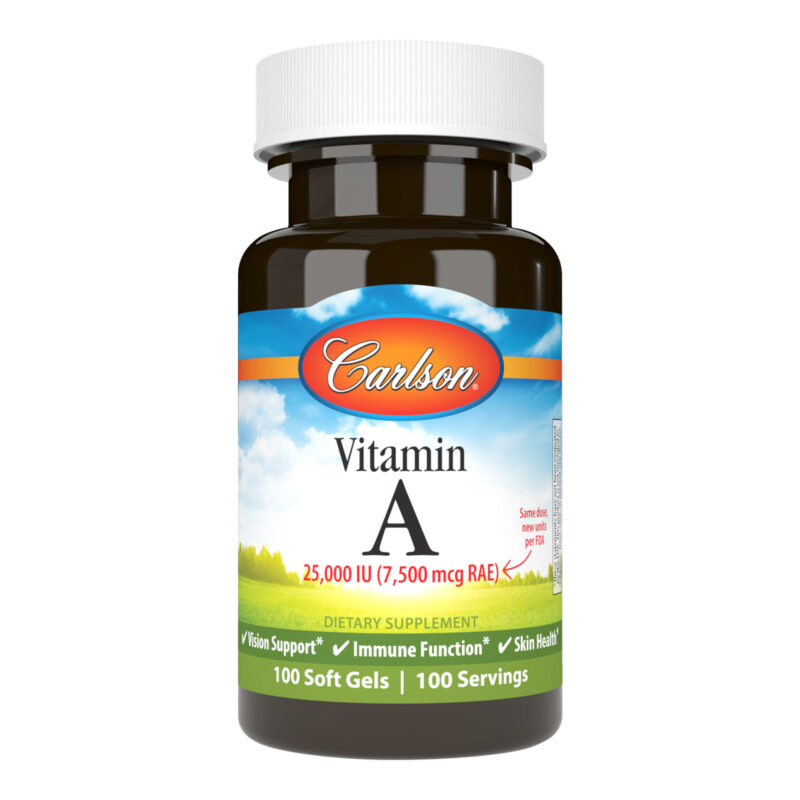 Carlson Laboratories Vit A 25000IU 100 Soft Gels