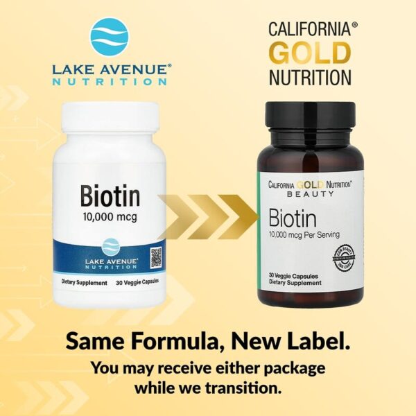 California Gold Nutrition Biotin, 10,000 mcg, 30 Veggie Capsules