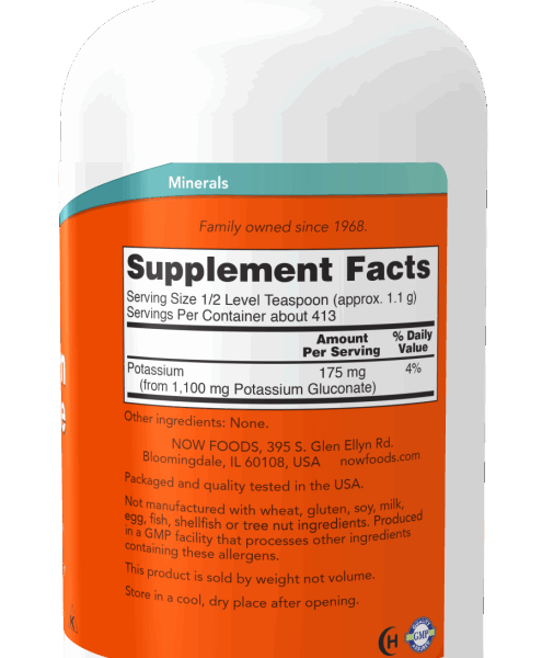 NOW Foods POTASSIUM GLUCONATE PURE PWD 1 LB