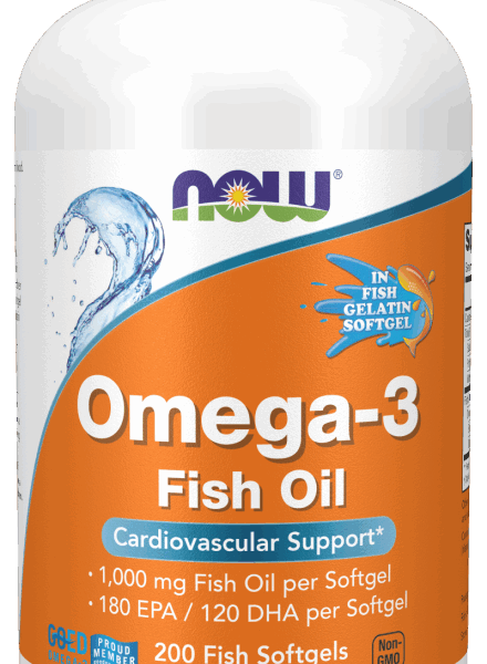 NOW Foods OMEGA-3 FO 1000mg 180/120 FISH GELATIN 200 SGLS