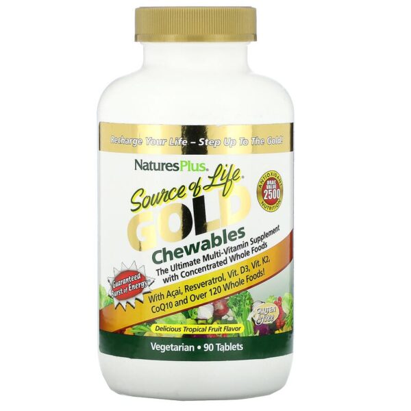 Natures Plus SOURCE OF LIFE GOLD CHEWABLE 90