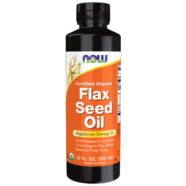 NOW Foods FLAX SEED OIL ORGANIC 12 FL OZ