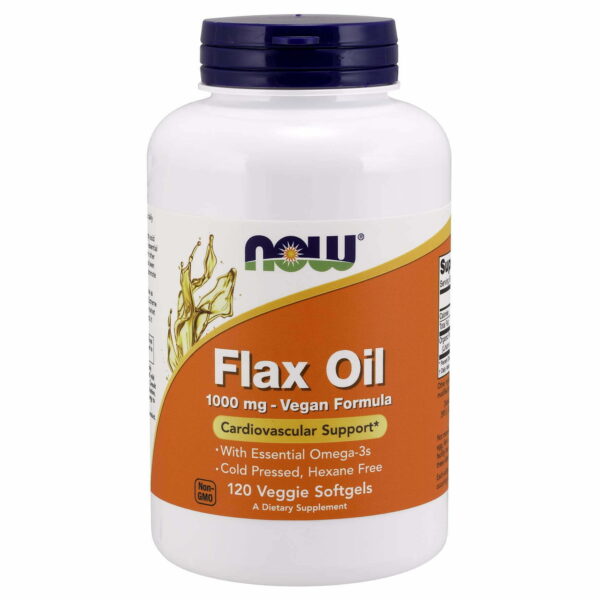 NOW Foods FLAX OIL ORG 1000mg 120 VGELS