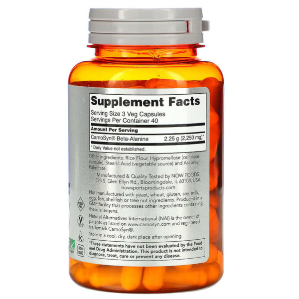 NOW Foods BETA ALANINE 750mg 120 VCAPS