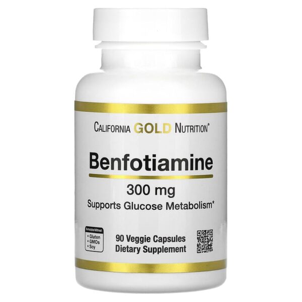 California Gold Nutrition Benfotiamine, 300 mg, 30 Veggie Capsules