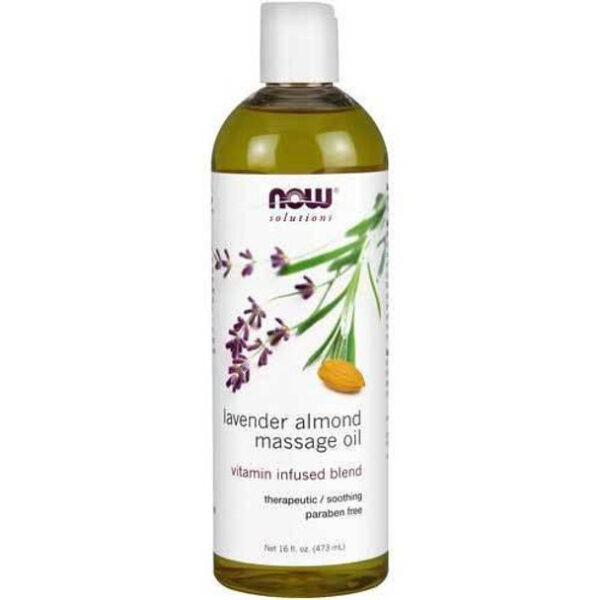 NOW Foods LAVENDER ALMOND MASSAGE OIL 16 FL OZ