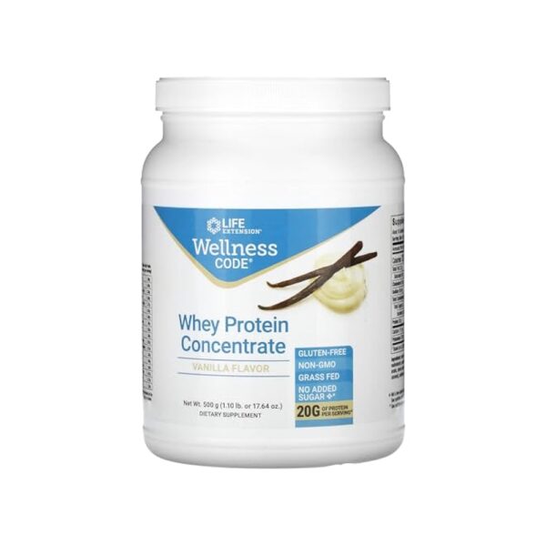 Life Extension Wellness Code® Whey Protein Concentrate (Vanilla) 500 grams