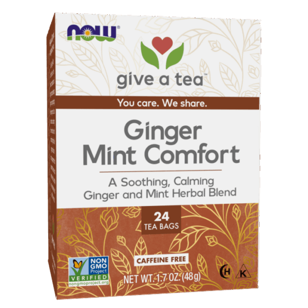 NOW Foods GINGER MINT COMFORT TEA BAGS 24 BAGS