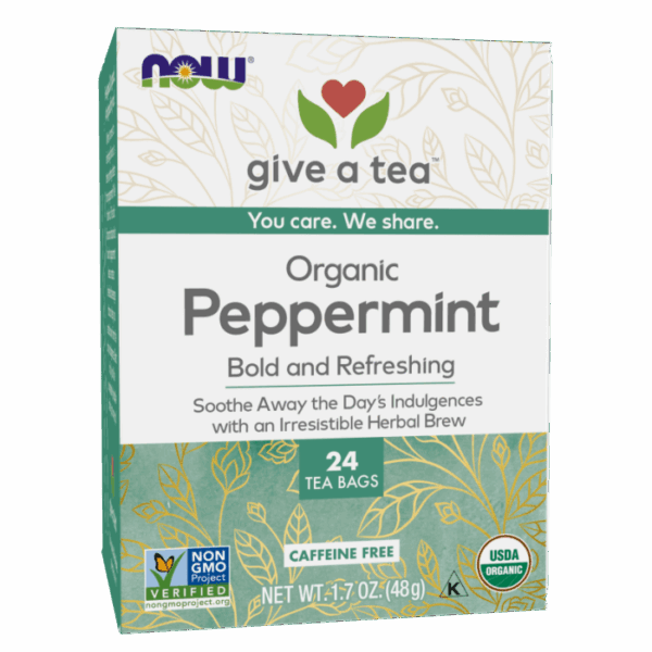 NOW Foods PEPPERMINT TEA BAGS ORGANIC 24 BAGS