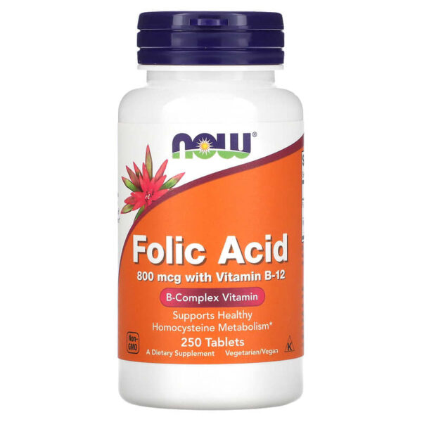 NOW Foods FOLIC ACID 800mcg 250 TABS