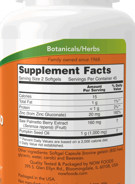 NOW Foods SAW PALMETTO EXT 80mg 90 SGELS