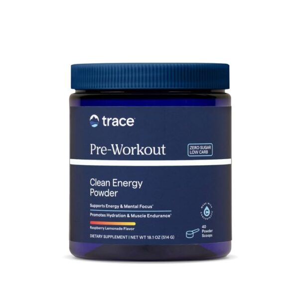 Trace Minerals PRE-WORKOUT Free of Sugar POWDER Raspberry Lemonade