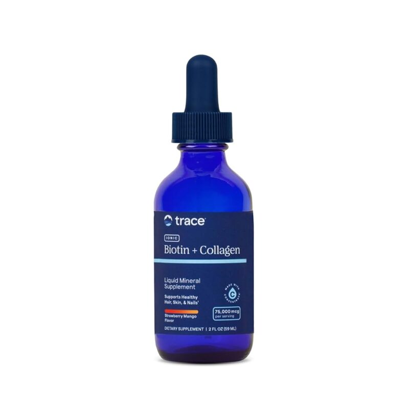Trace Minerals Ionic Biotin + Collagen LIQUID Strawberry Mango