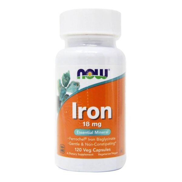 NOW Foods IRON 18MG FERROCHEL(R) 120 VCAPS