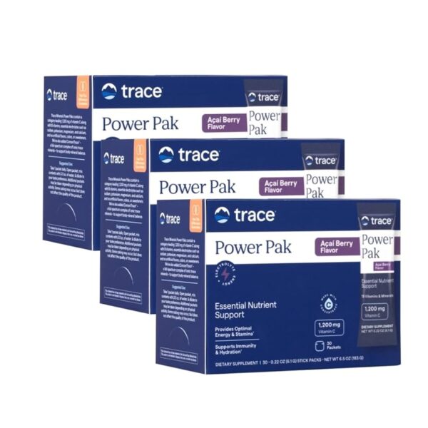 Trace Minerals Power Pak Canister NEW POWDER Açaí Berry