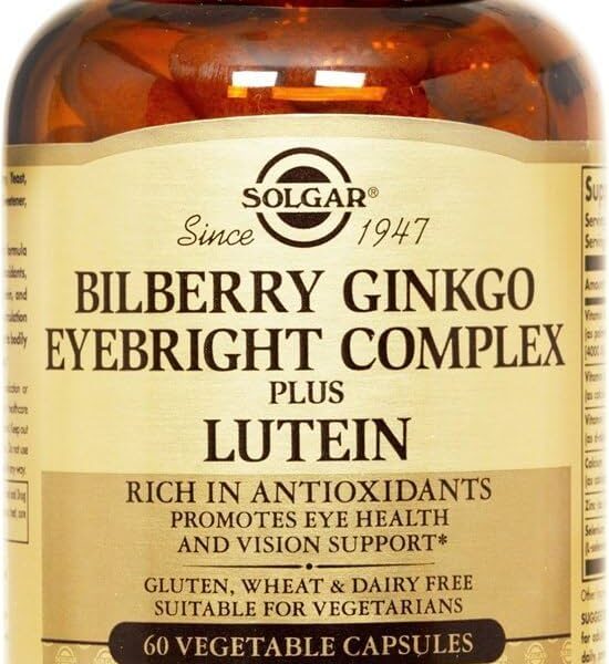 Solgar Bilberry Ginkgo Eyebright Complex Plus Lutein Vegetable Capsules