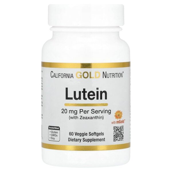 California Gold Nutrition Lutein with Zeaxanthin, 20 mg, 60 Veggie Softgels