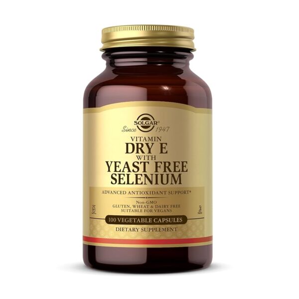 Solgar Dry Vitamin E with Yeast-Free Selenium Vegetable Capsules