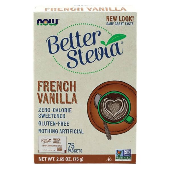 NOW Foods BETTER STEVIA VANILLA PACKETS 75/BOX