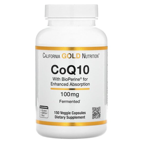 California Gold Nutrition CoQ10 with Bioperine, 100 mg, 150 Veggie Capsules
