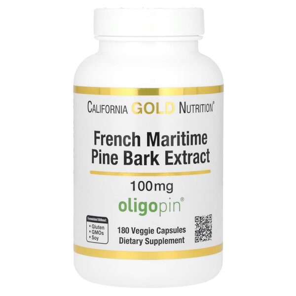 California Gold Nutrition French Maritime Pine Bark Extract, Oligopin, 100 mg, 180 Veggie Capsules