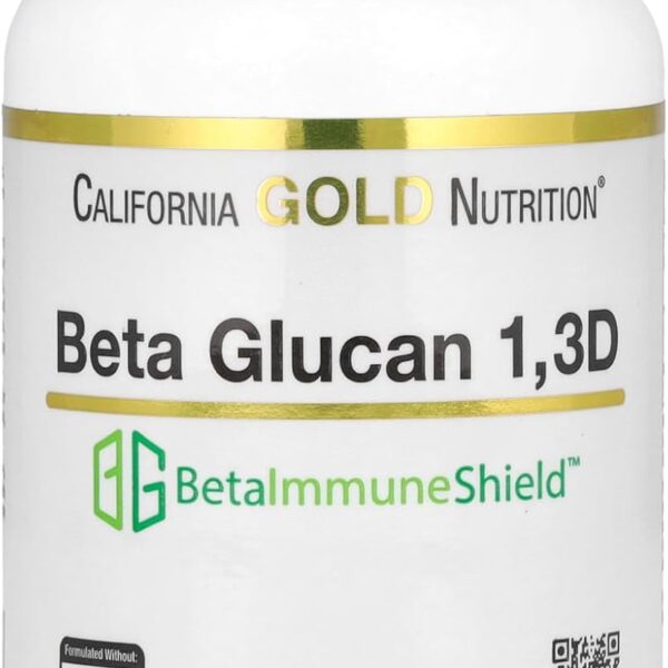 California Gold Nutrition Beta Glucan 1,3D with BetaImmuneShield™, 125 mg, 120 Veggie Capsules