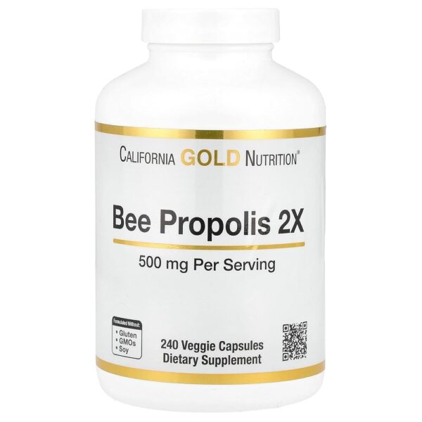 California Gold Nutrition Bee Propolis 2X, Concentrated Extract, 500 mg, 240 Veggie Capsules