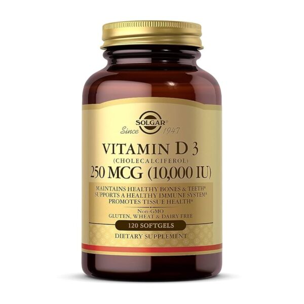 Solgar Vitamin D3 (Cholecalciferol) 250 mcg (10,000 IU) Softgels
