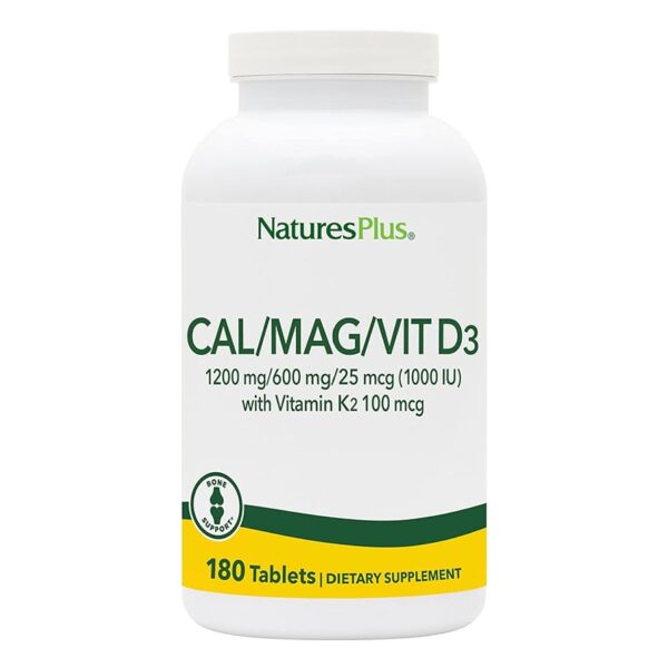 Natures Plus CAL/MAG WITH VIT D3/VIT K2 TAB 180