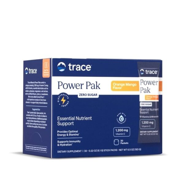 Trace Minerals Power Pak Free of Sugar POWDER Orange Mango (Sugar Free)