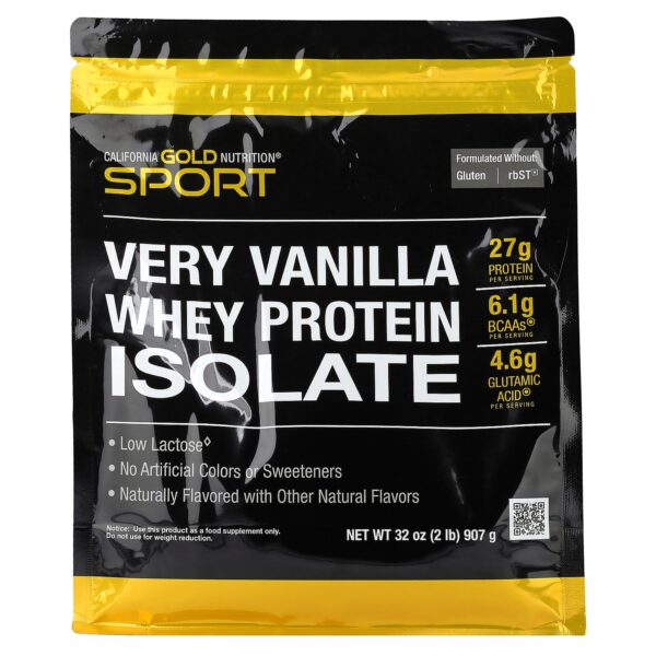 California Gold Nutrition Sport, Whey Protein Isolate, Very Vanilla , 2 (907 g)