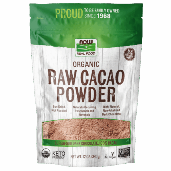 NOW Foods CACAO POWDER, RAW & ORG 12 OZ
