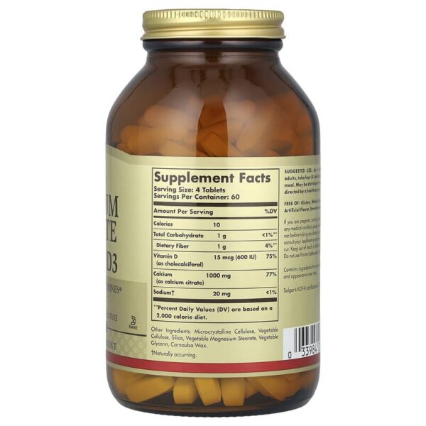 Solgar Calcium Citrate with Vitamin D3 Tablets