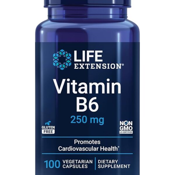 Life Extension Vitamin B6 250 mg, 100 vegetarian capsules