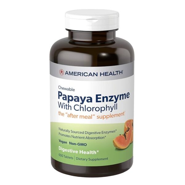American Health Papaya Enzyme with Chlorophyll Chewable Tablets