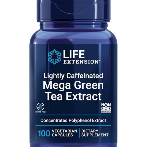 Life Extension Lightly Caffeinated Mega Green Tea Extract 100 vegetarian capsules