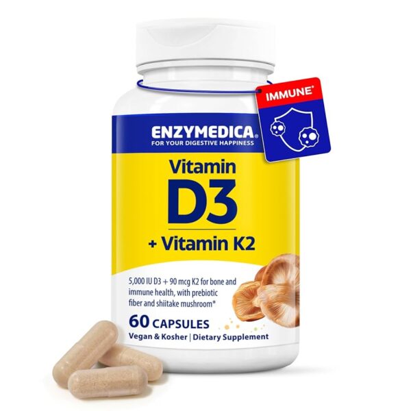 Enzymedica Vitamin D3+Vitamin K2 60 caps