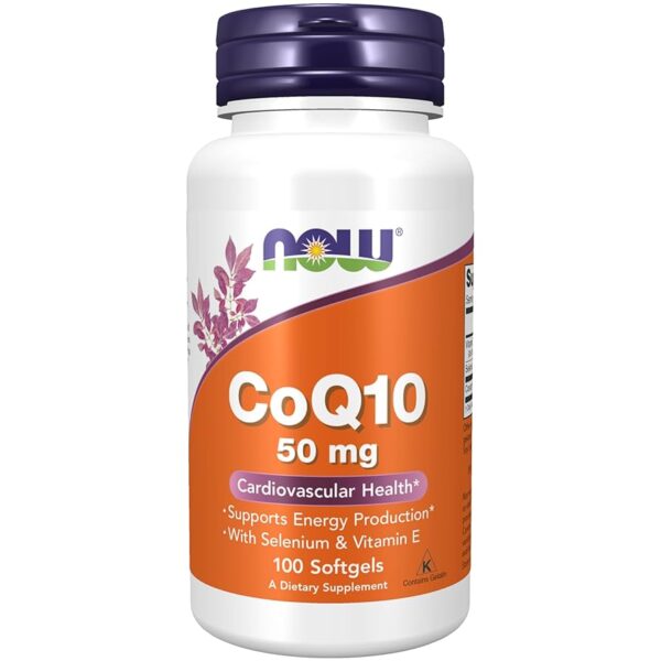 NOW Foods CoQ10 50mg + VIT E 100 SGELS
