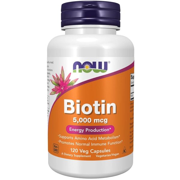 NOW Foods BIOTIN 5000mcg 120 VCAPS