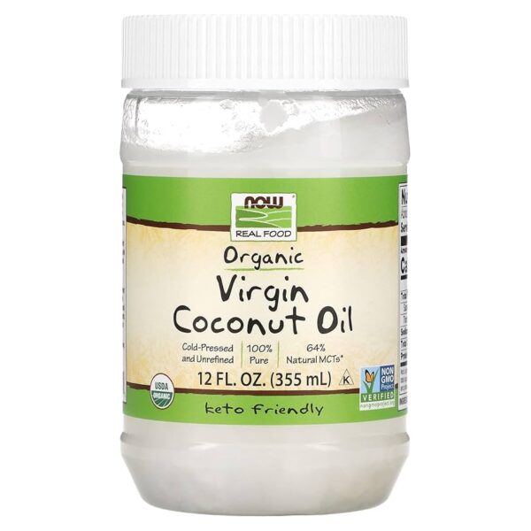 NOW Foods ORGANIC COCONUT OIL VIRGIN 12 OZ